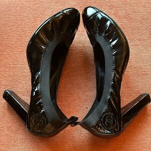 CHANEL Black Patent Leather Heels